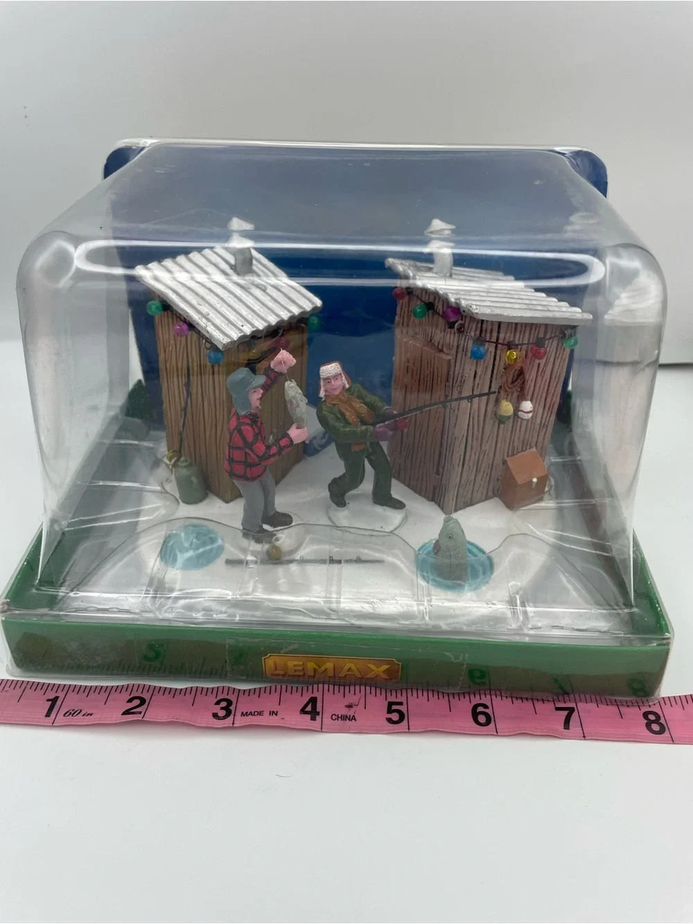 Lemax holiday village ice fishing porcelain decoration